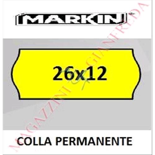 ROTOLO PREZZATRICE  26X12 GIALLO FLUO PERMANENTE AD ONDA